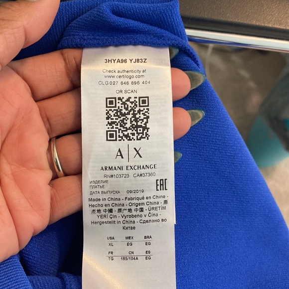 #44 A/X Armani Exchange Bodycon Dress size size XL NWT - Picture 13 of 14